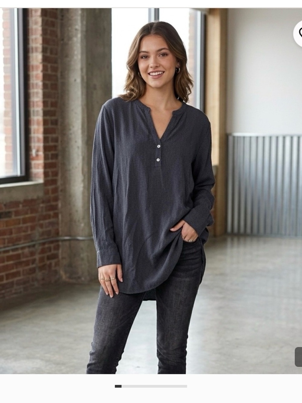 Pure Jill Women’s Tencel Henley Tunic Top Size Large
